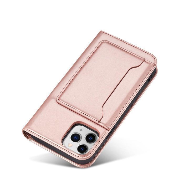 Etui Magnet Card Case do iPhone 12 Pro Max z portfelem - Różowy