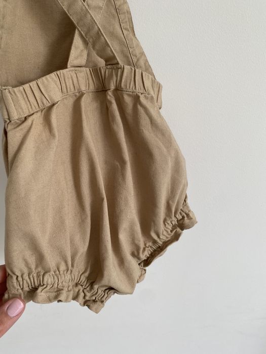 Kombinezon vrs len beżowy szelki 80 jak newbie