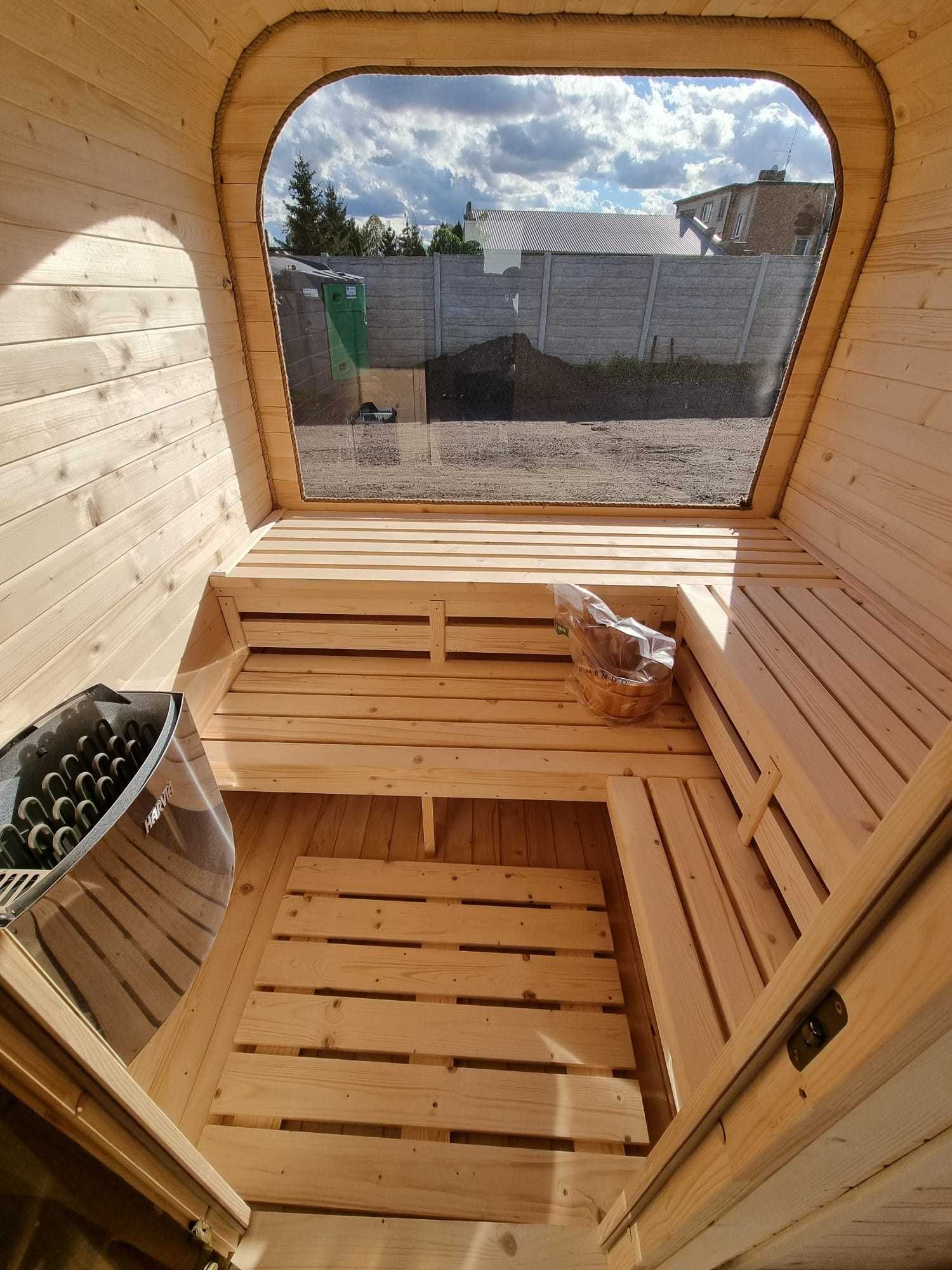 Sauna ogrodowa piec Harvia NOWA PRZEDSIONEK na zamówienie