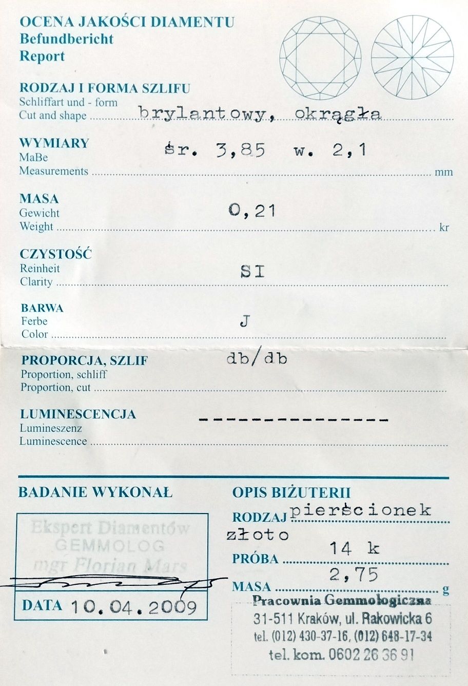 Pierścionek zaręczynowy