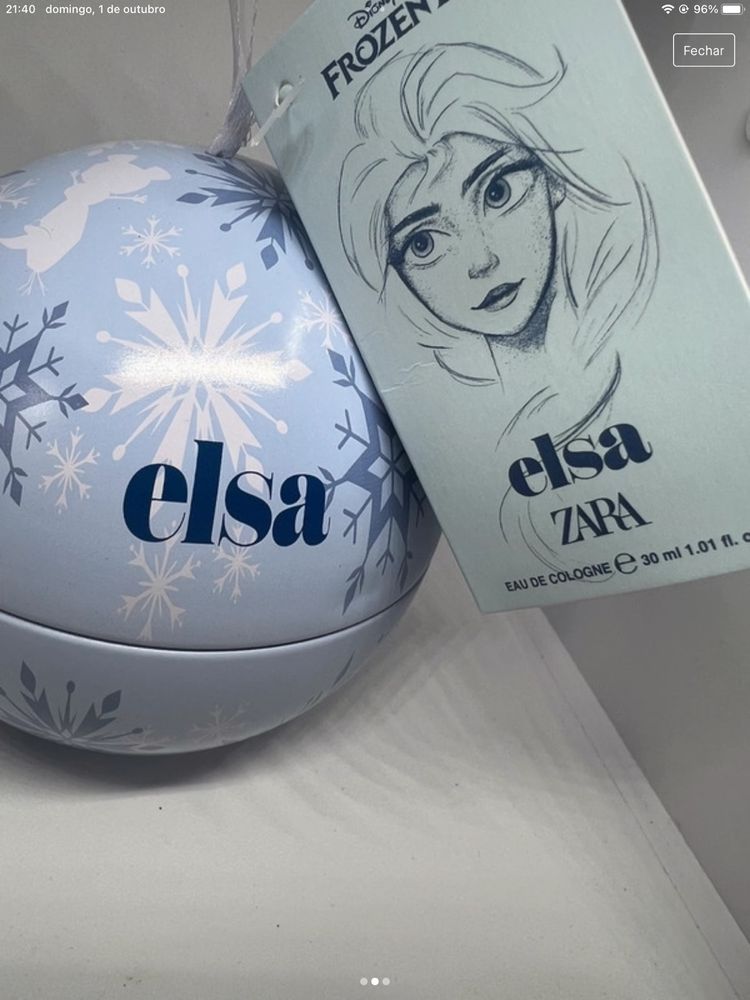 Edição especial de eau de toilette Frozen Elsa da zara