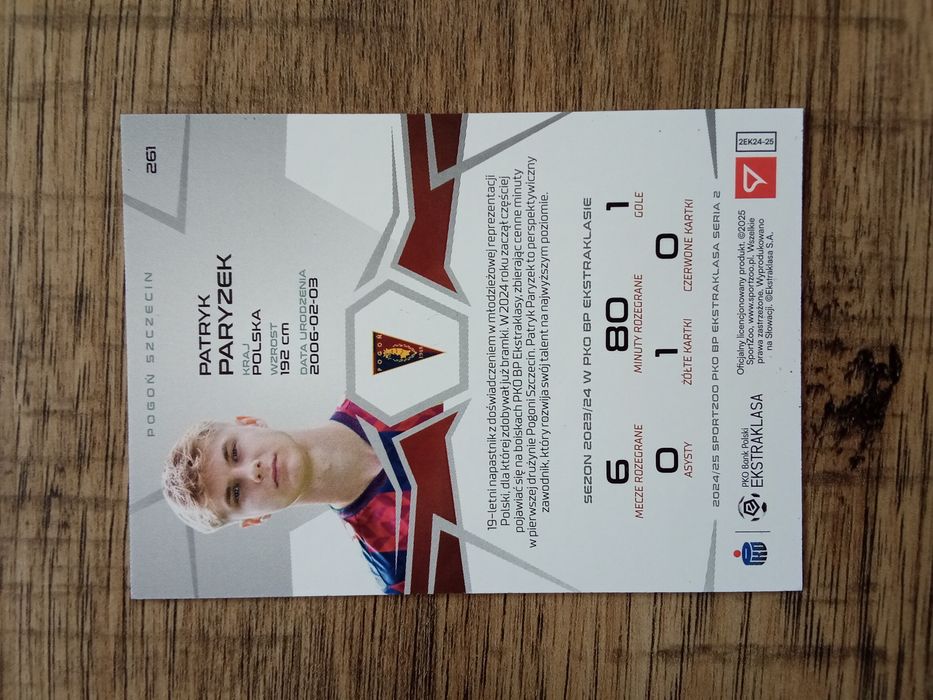 Karta piłkarska ekstraklasa