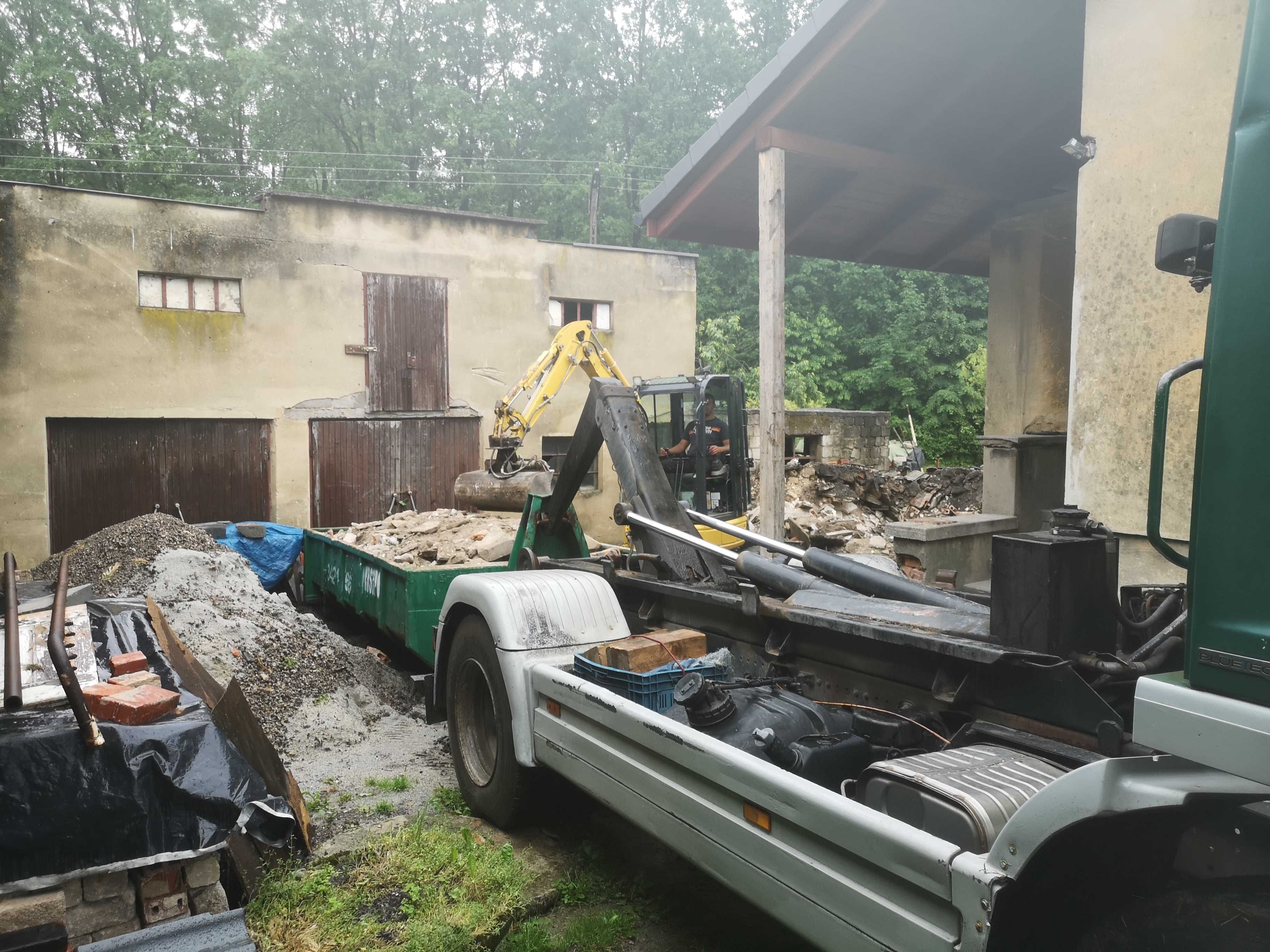 Wywoz gruzu remontowych cegieł kontener kontenery kp5 i kp7