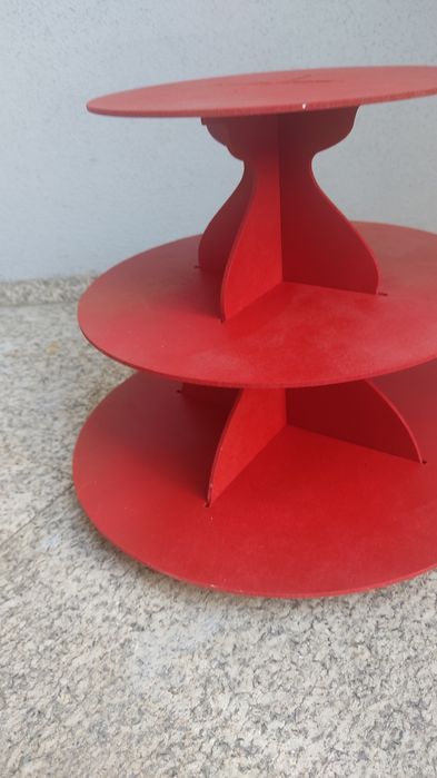 Prato de madeira Cake stand
