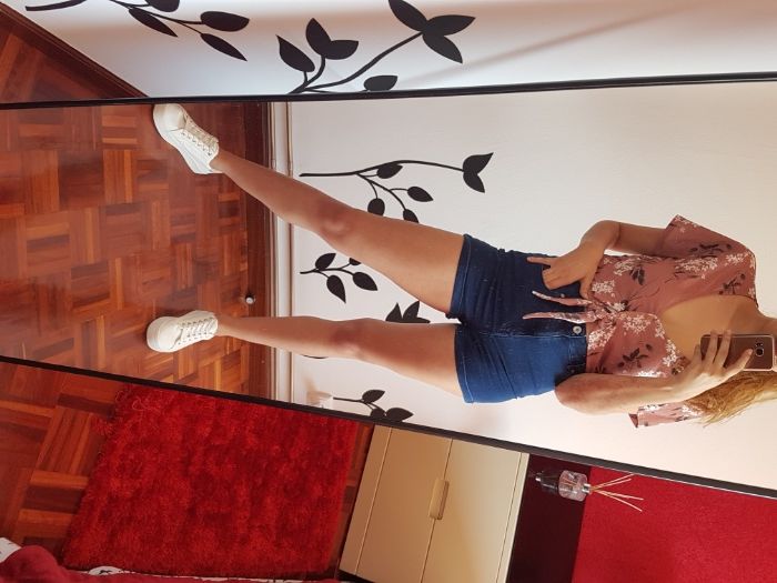 Calção de Ganga Cinta Alta