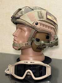 Комплект Шолом кевларовий FAST каска Helmet NIJ IIIA шлем + Навушники