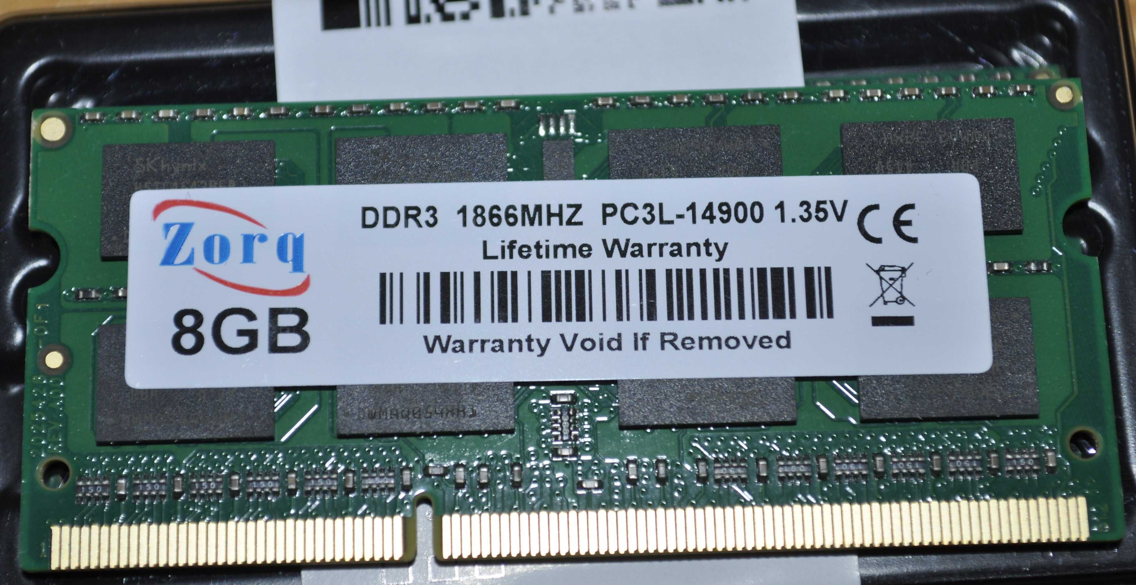 НОВА память для ноутбука - DDR3 8GB 1866 1.35v