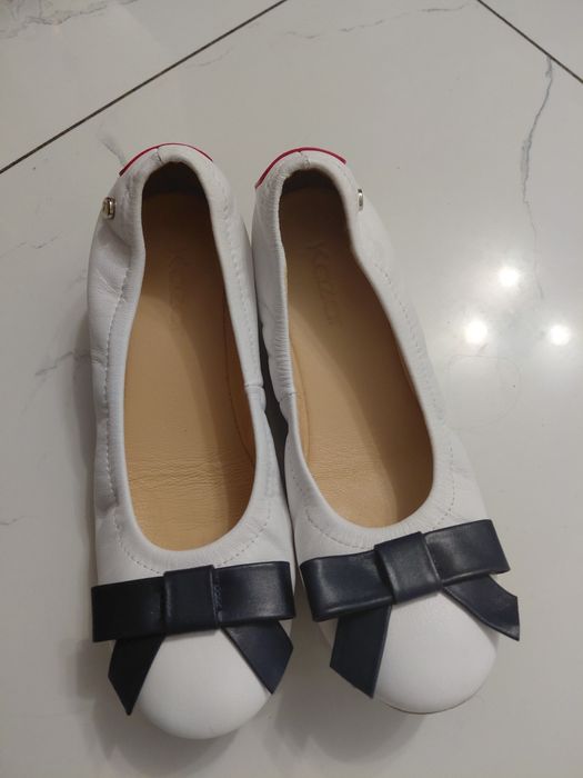 Barelinki kazar białe skórzanie orginalne