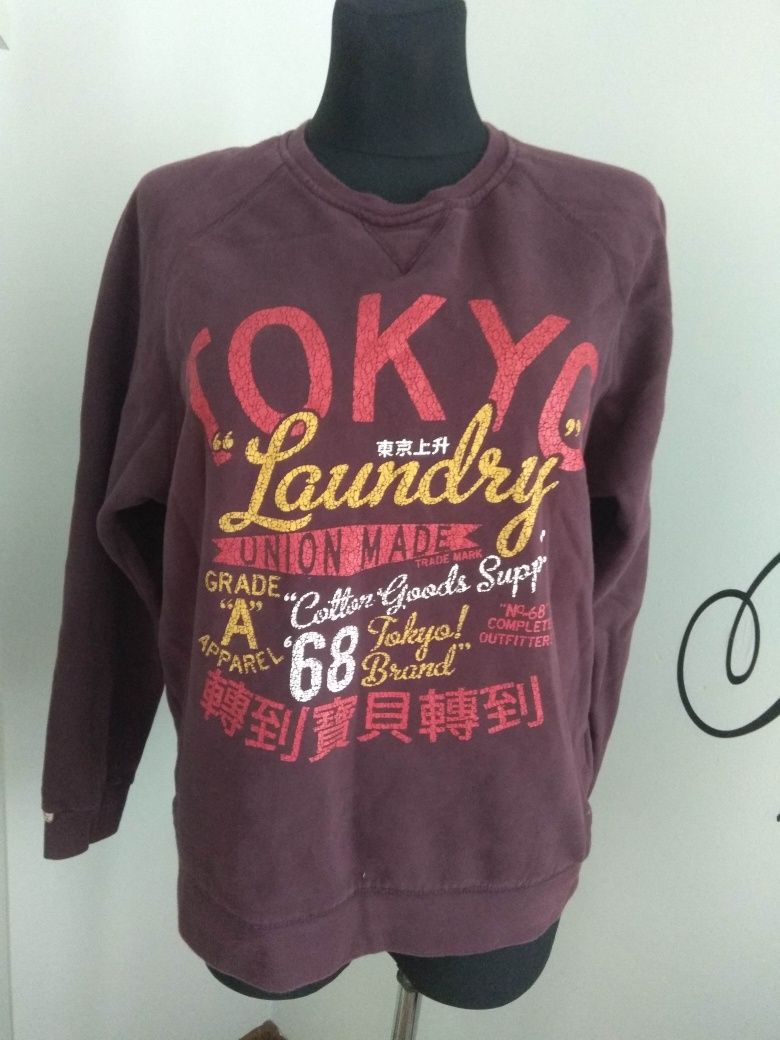 Bluza męska napisy bordowa Tokyo Laundry L 52 54