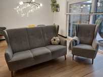 Komplet sofa i fotel uszak Bosto Agata Meble