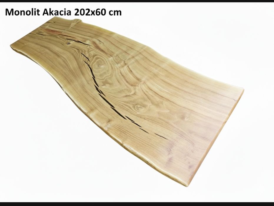 Blat akacja 200x60 live edge na stół biurko ławę
