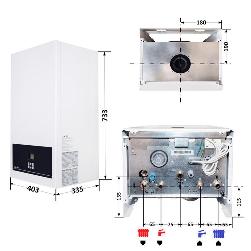 Котел газовый Airfel 23/24кВт+Комплект коакс.дымохода+Сепаратор шлама
