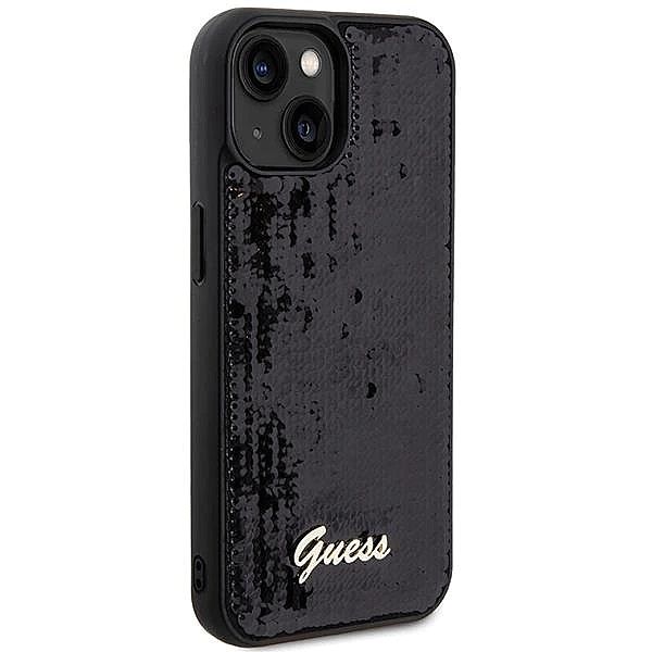 Etui Guess Sequin Script Metal na iPhone 14 / 15 / 13 - czarne
