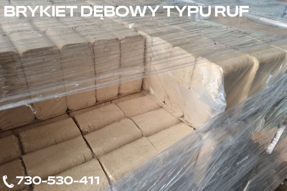 Brykiet drzewny dębowy DREWNOLAND PREMIUM RUF kostka, DOSTAWA GRATIS