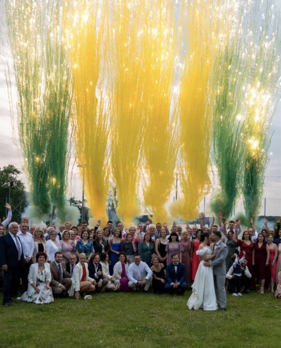 Fotobudka dym napis led miny dymne Bańki, Iskry, Dj, gwiaździste niebo