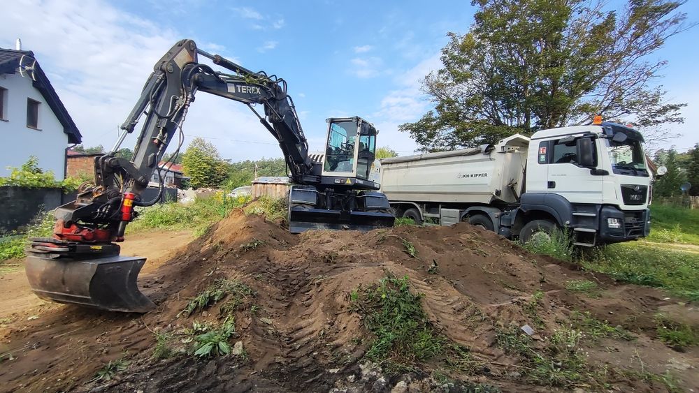 Usługi koparką kołową - roboty ziemne, wykopy, prace ziemne, niwelacje