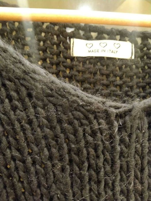 Италия: вязаный длинный кардиган/платье + черный свитерок оверсайз