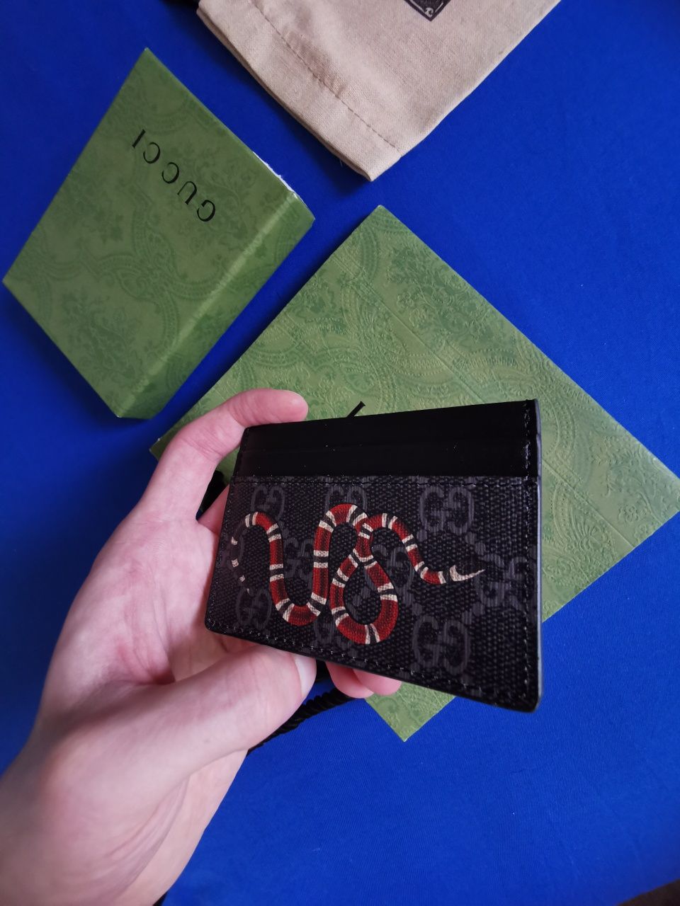 Cardholder Gucci king snake GG wallet etui na karty