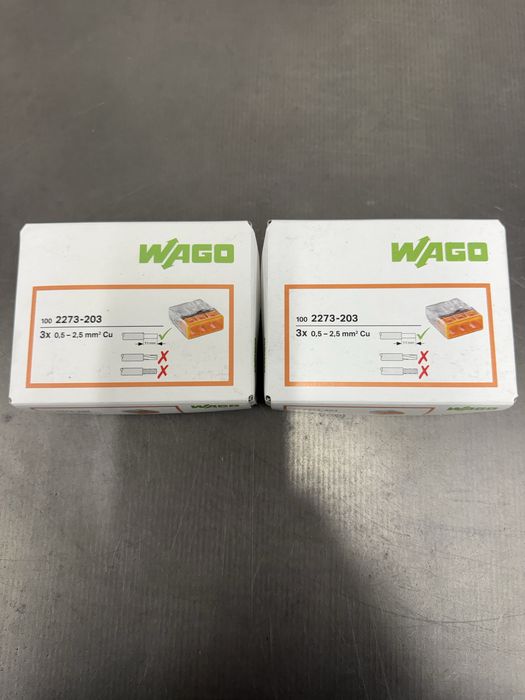 Szybkozłączki WAGO 3x0,5x2,5mm2, nowe 2 opakowania x100