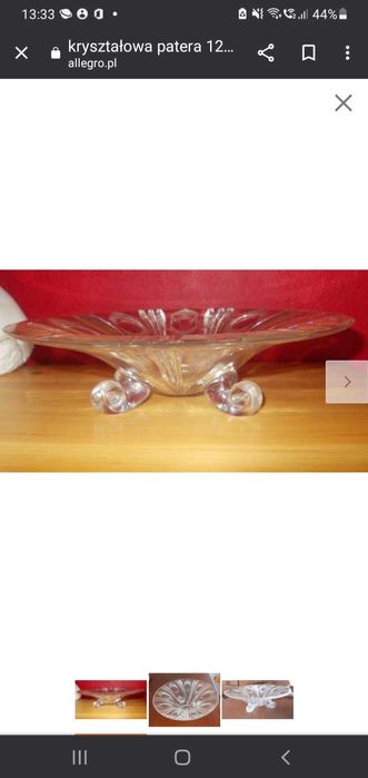 Piękna kryształowa patera