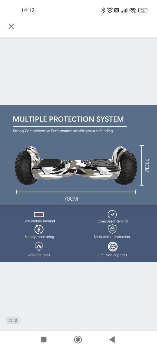 Hoverboard elektryczny 8,5" + LED