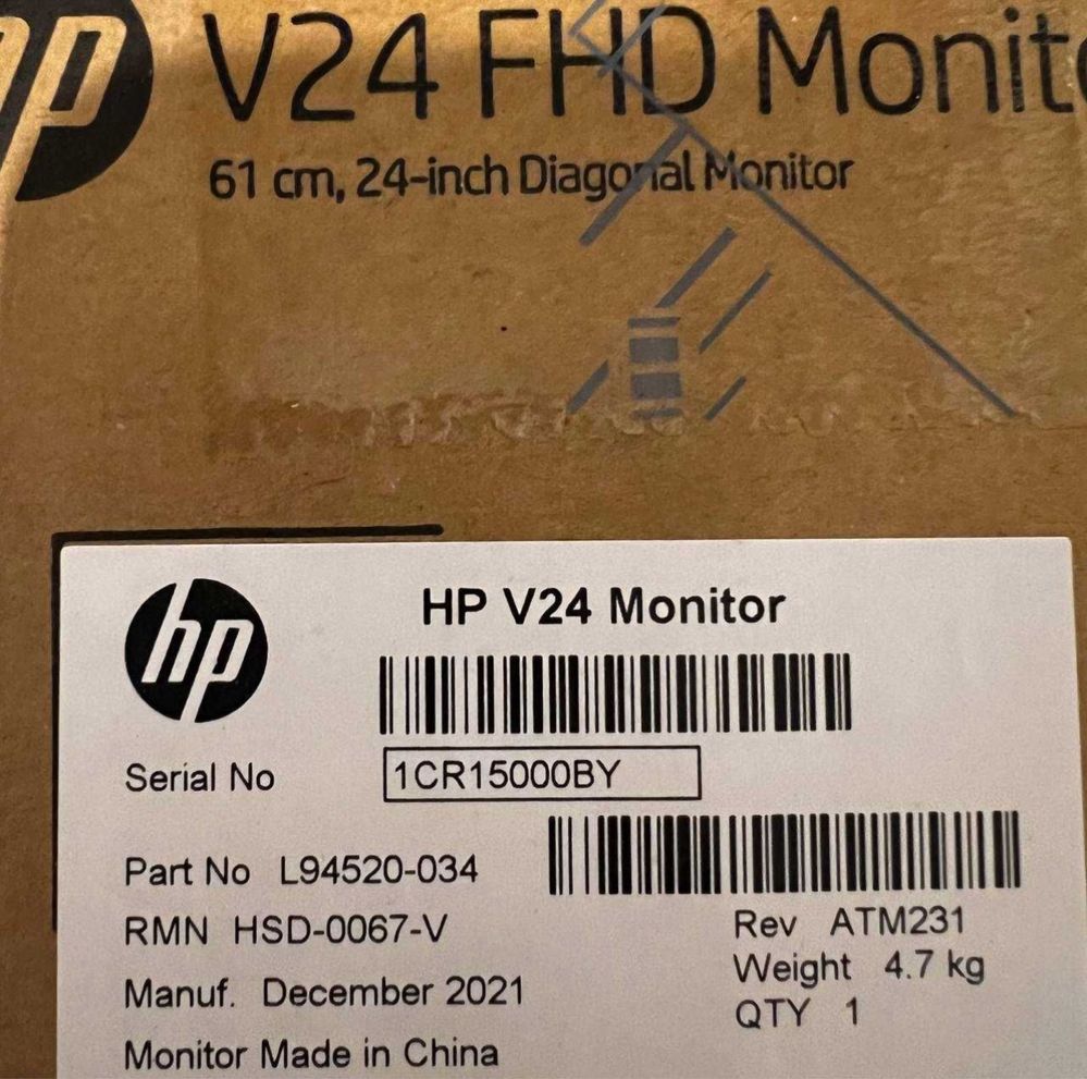 Монитор HP V24 9SV73AA новый 24"