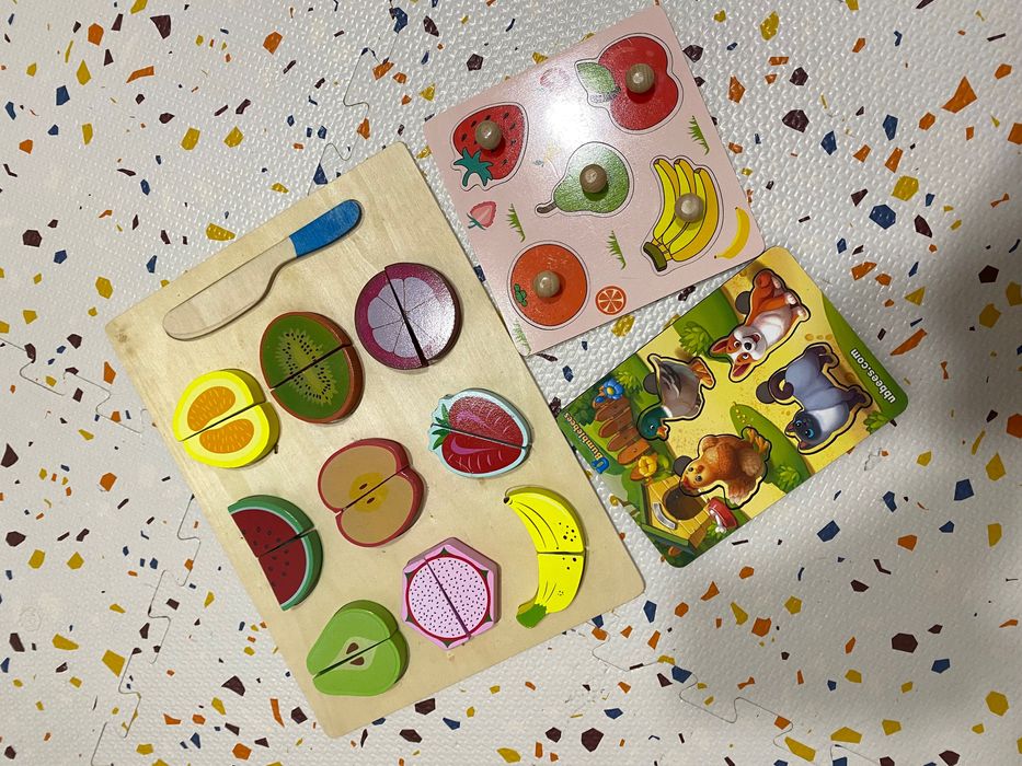 Розвиваючі дерев’яні іграшки 1+ Сортер пазли вкладиші