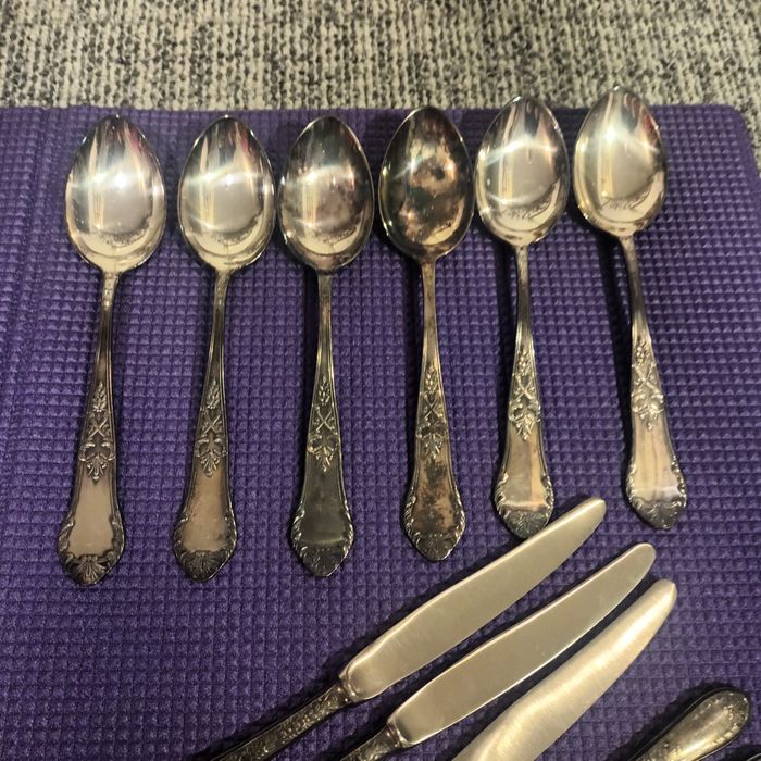 Sztućce radzieckie posrebrzane komplet