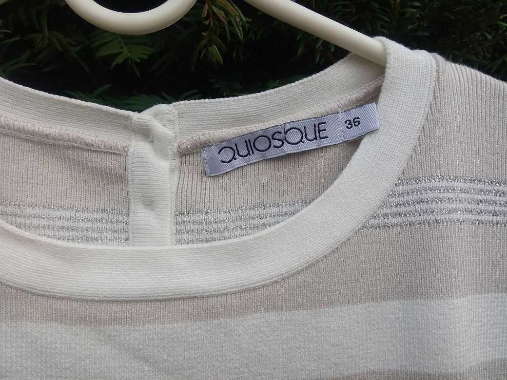 Bezrękawnik dzianinowy sweter Quiosque 36 S bluzka beżowa
