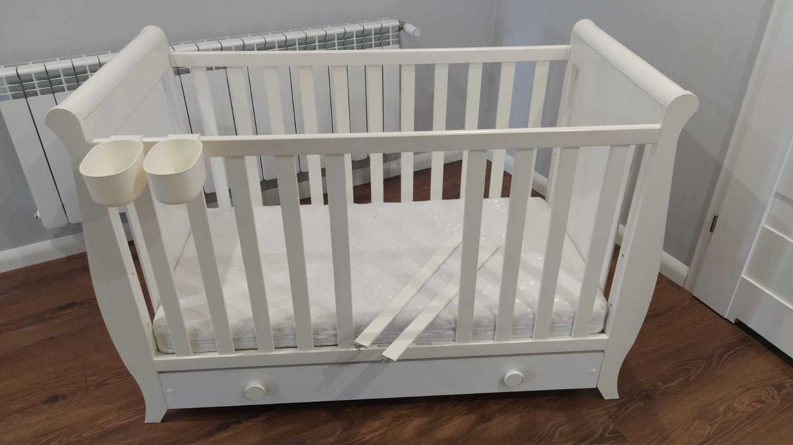 łóżeczko dla niemowlaka 120x60 z białe - Misza - Polski Produkt