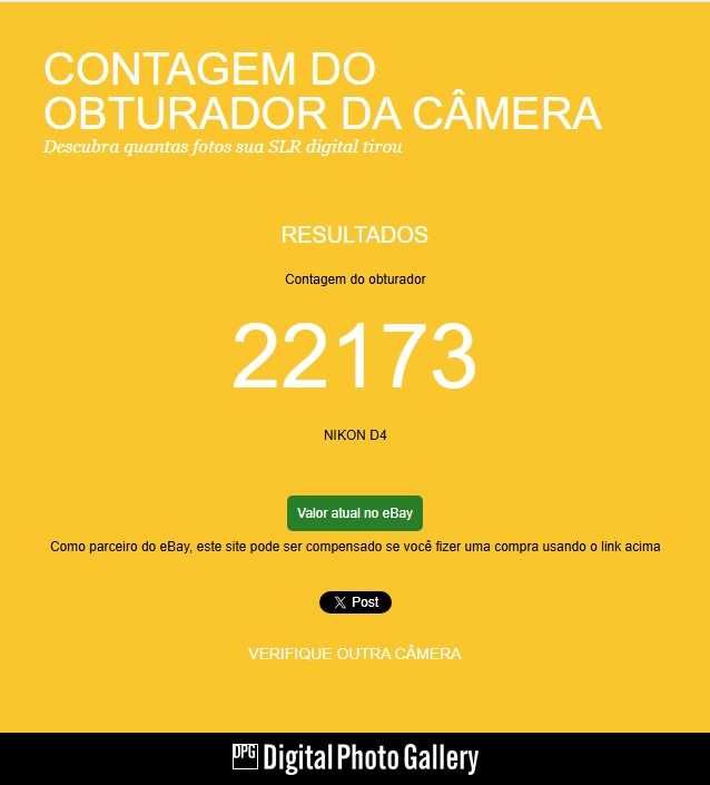 Nikon D4 com 22173 fotos tiradas