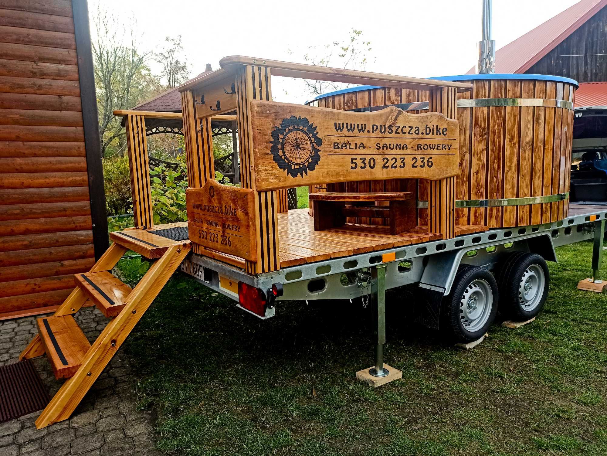 Mobilna balia 10 osobowa duży taras solidna, ruska bania, jacuzzi, spa