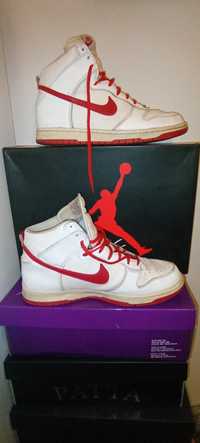 Nike Dunk High white gym red