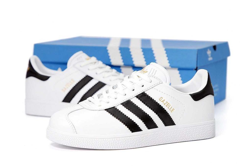 Кросівки Adidas Gazelle White/Black premium