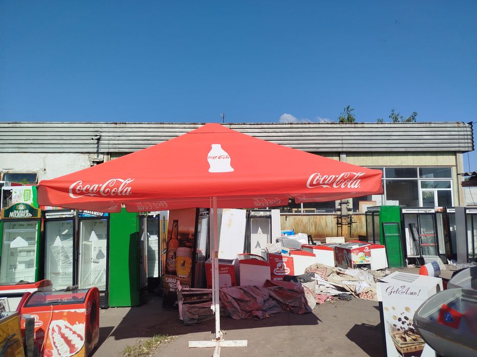 Зонт вуличний зонт великий зонт з тентом 3.3*3.5м, зонт 4*4м