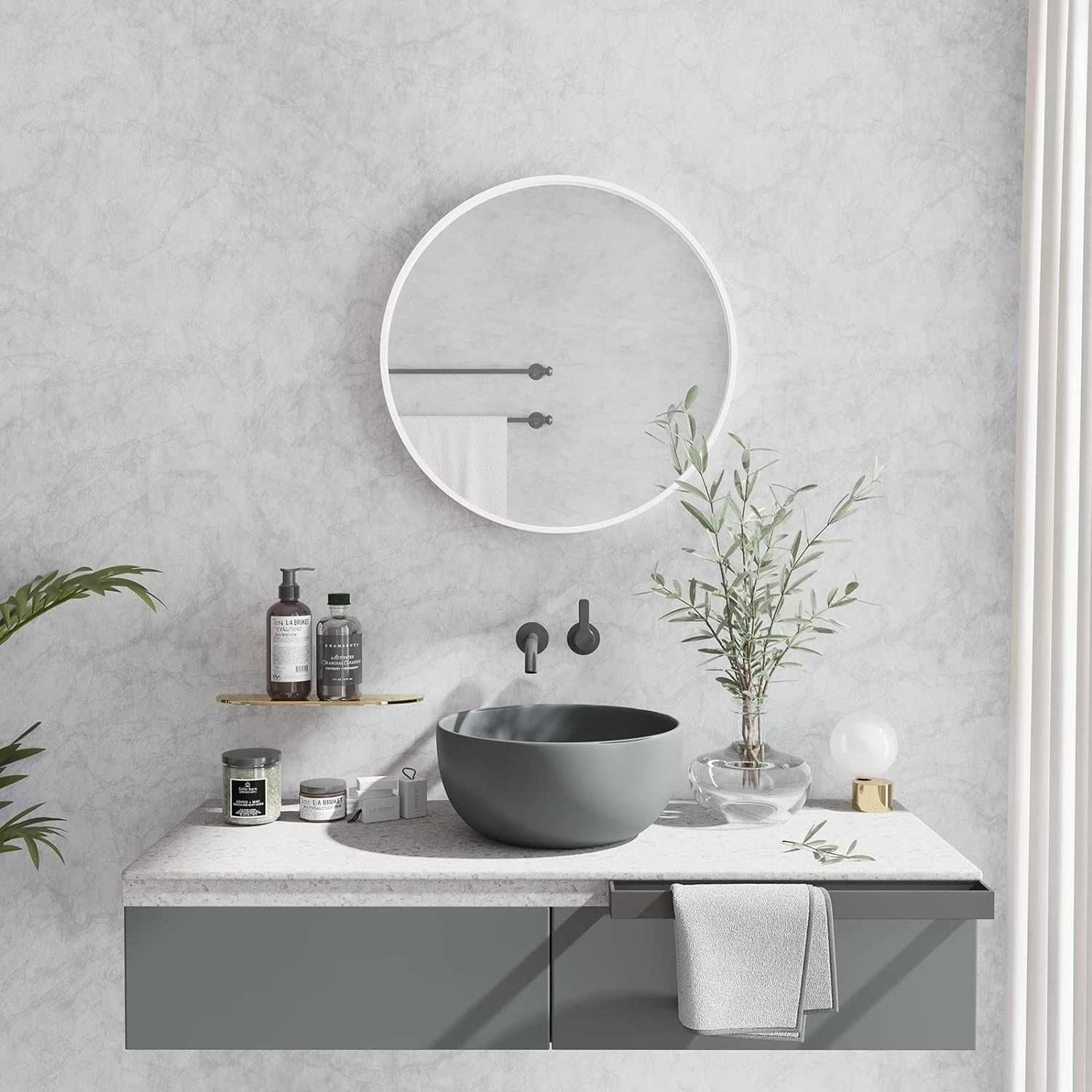 Nowe lustro okrągłe / lusterko / 40 cm / szkło hartowane !2609!