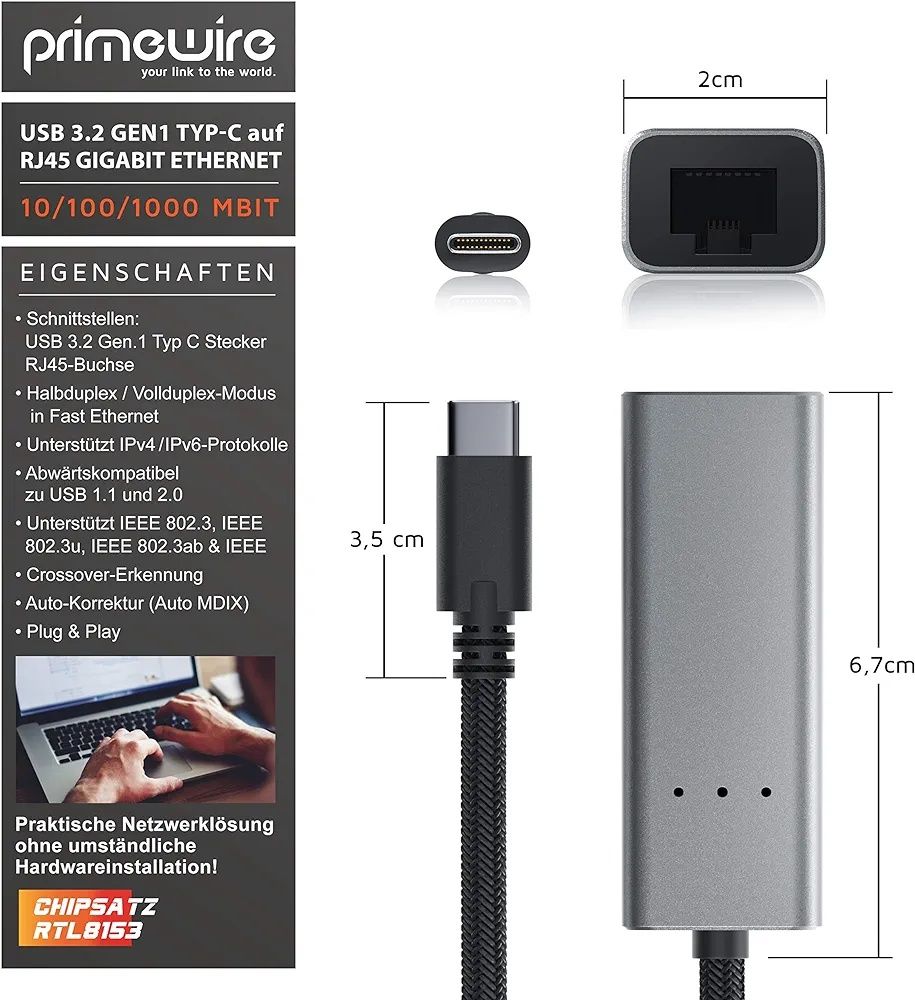 Adapter USB- na Rj45 karta sieciowa Primewire N124