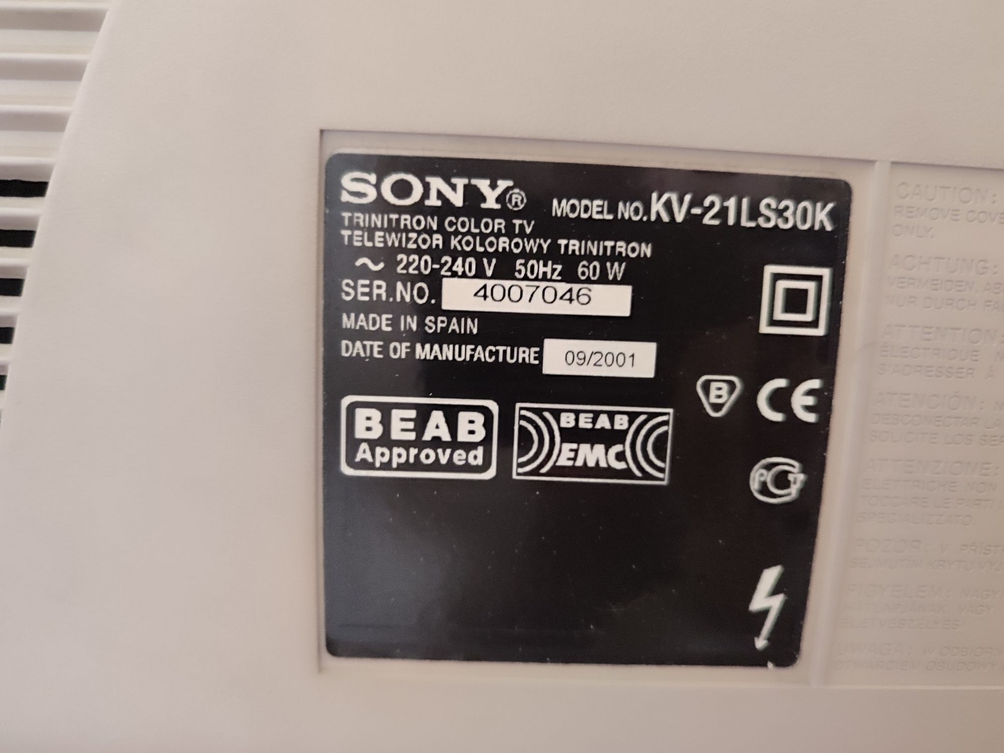Продається робочий телевізор Sony KV-21LS30K в М. ЛУЦЬКУ