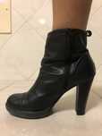 Botas de salto, pretas, nr 37