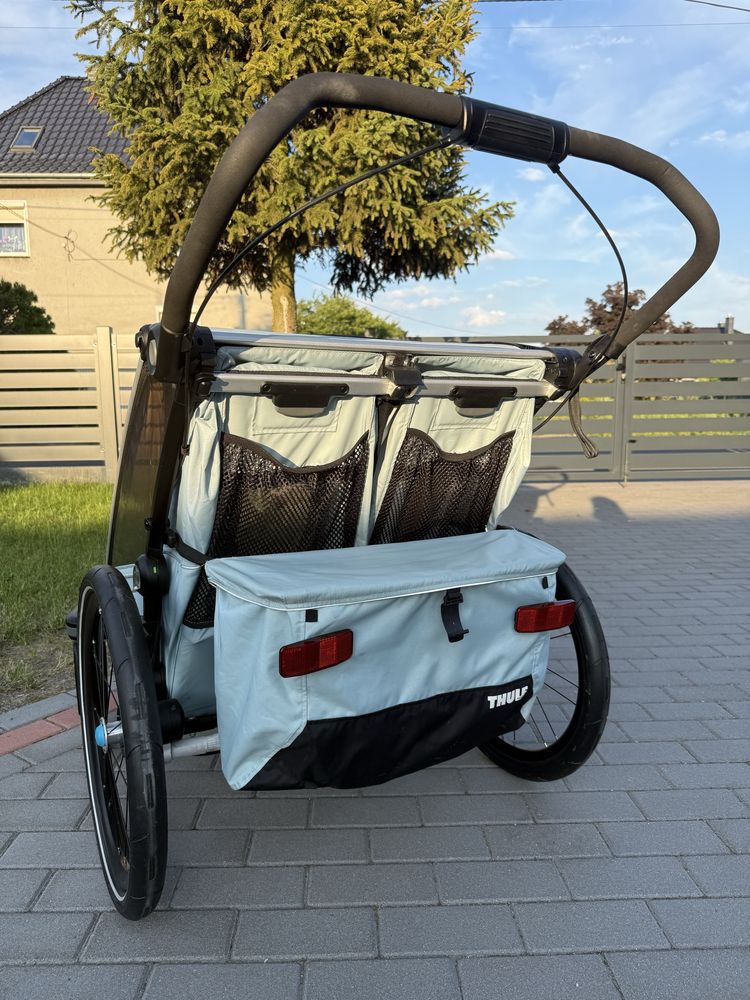 Thule Chariot Alaska 2 osobowy z hamulcem recznym+zestaw do joggingu