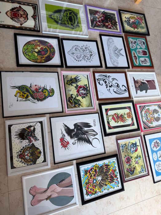 Molduras com ilustrações de tatuagens originais