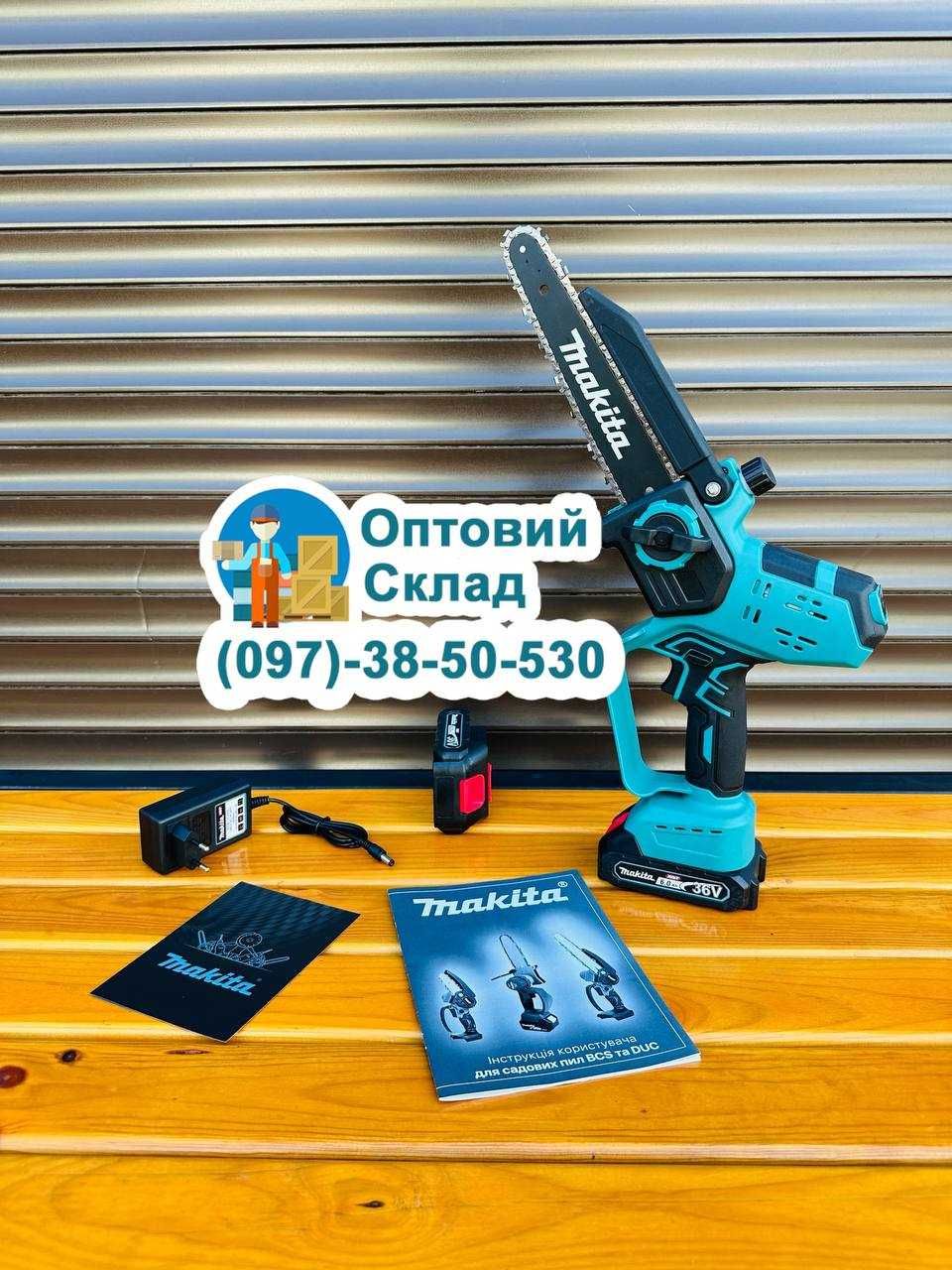 Мини цепная пила на аккумуляторе Makita 36V-6A Электропила Електропила