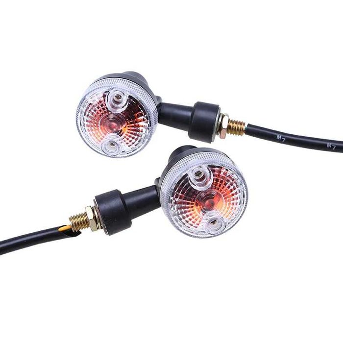 Piscas Redondos com Lâmpada de Filamento - Luz Âmbar Universal 12V