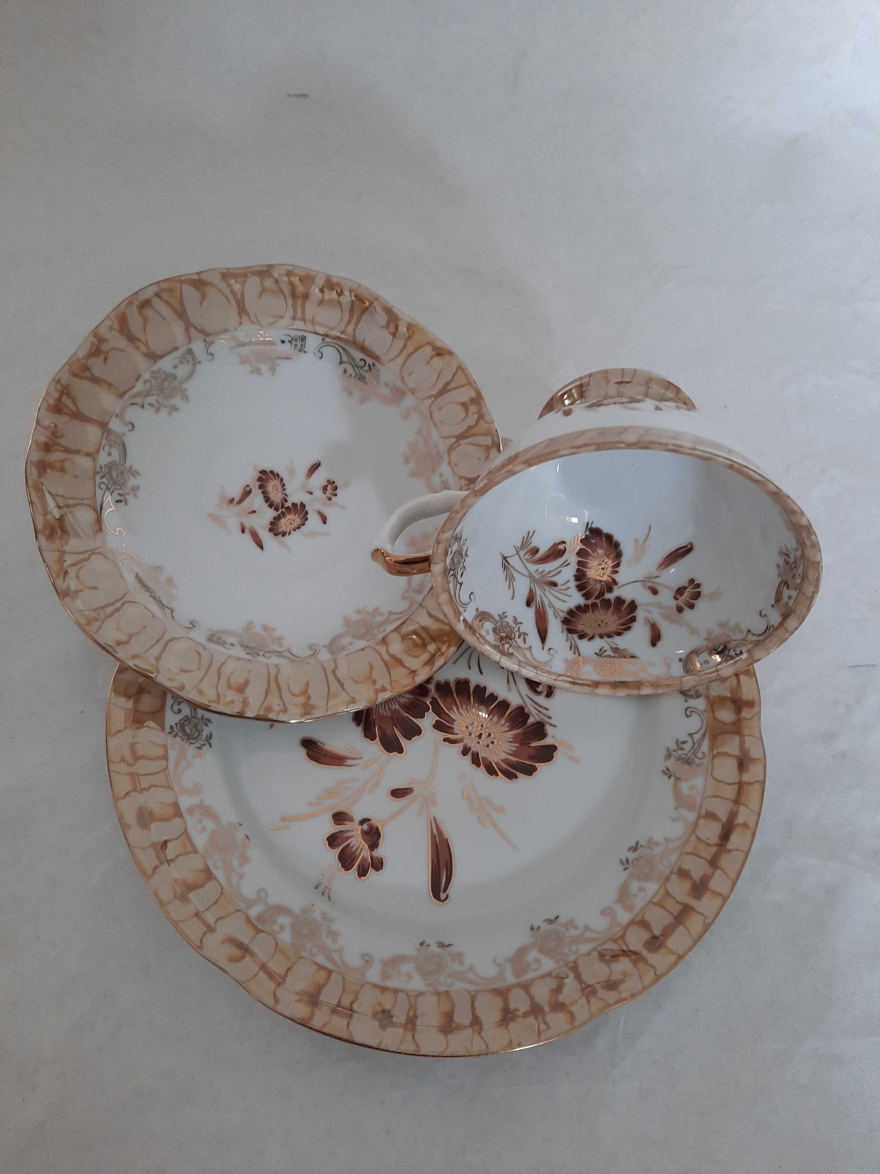 Stara Porcelanowa Filiżanka TRIO Lata 80-90 te XX w.Ręcznie Malowana