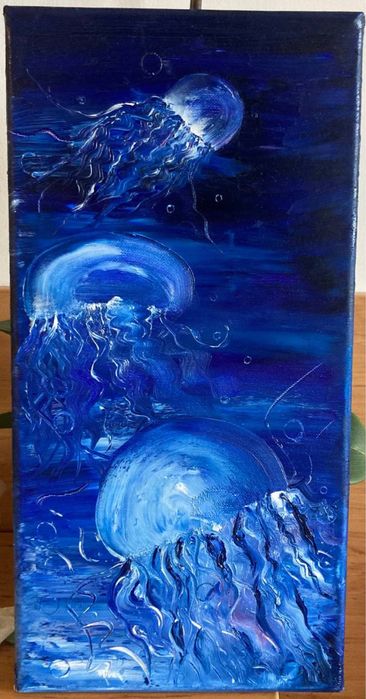 Картина «jellyfish in the sea» Медуза в океане Масло