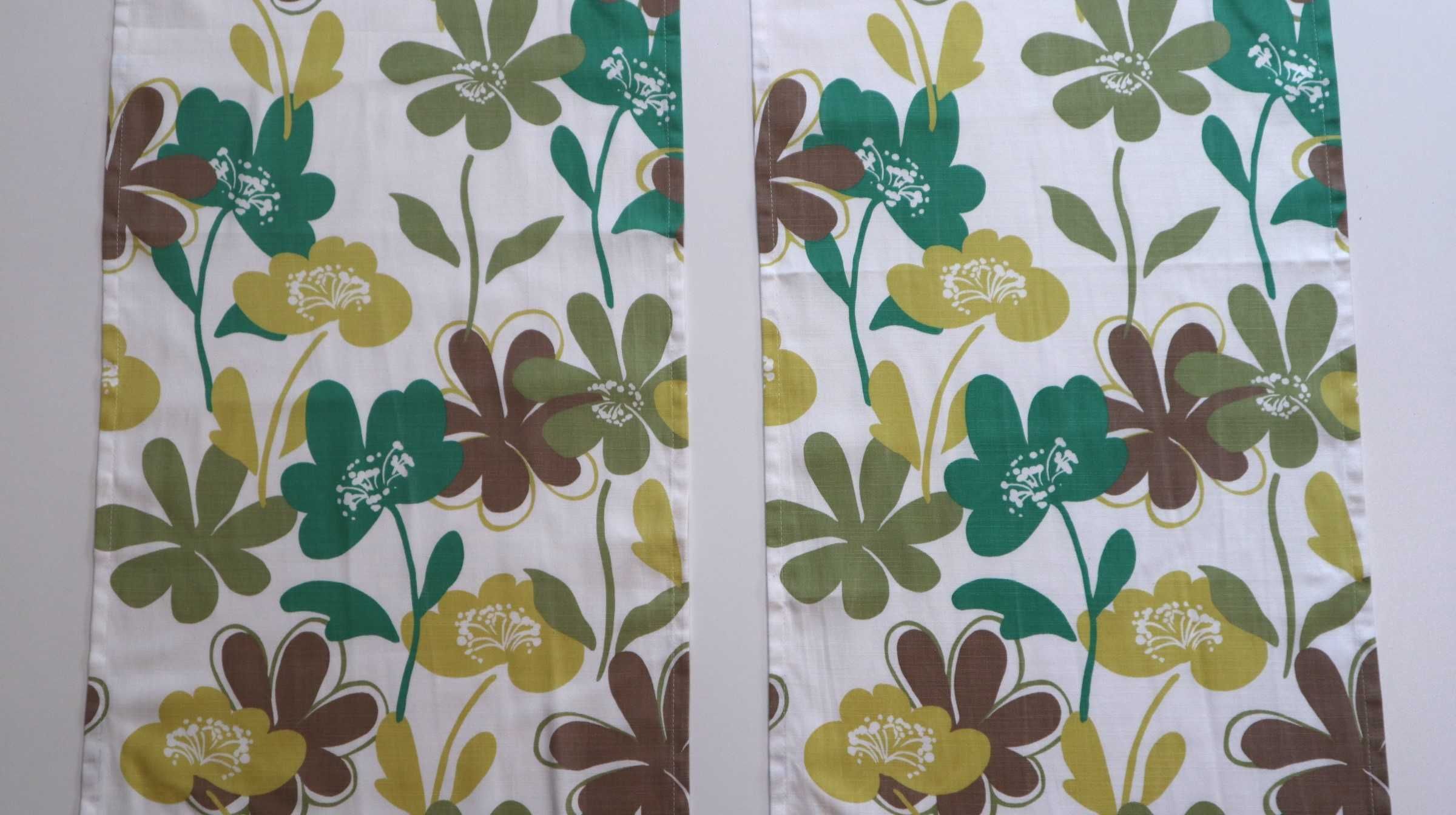 Zasłony/panel ozdobny na okno 2 szt. 43x217 wiosenne kwiaty