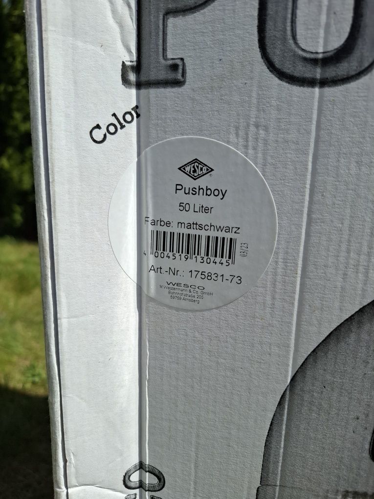 Kosz na śmieci Wesco Pushboy 50L czarny mat