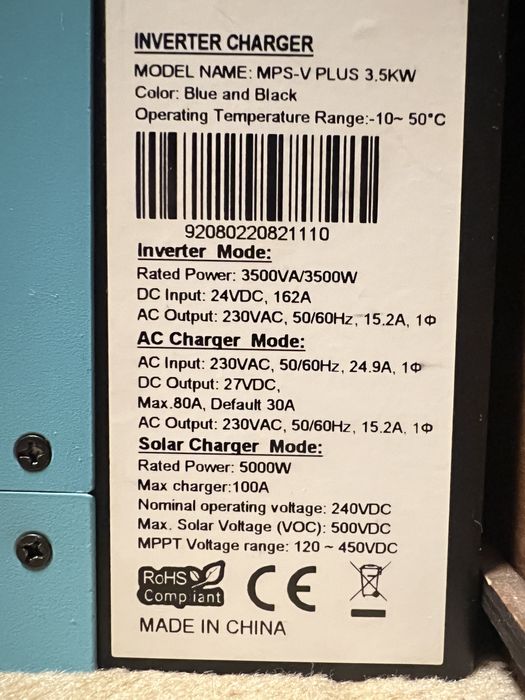 Гібридний інвертор MPS-V-Plus 3.5квт