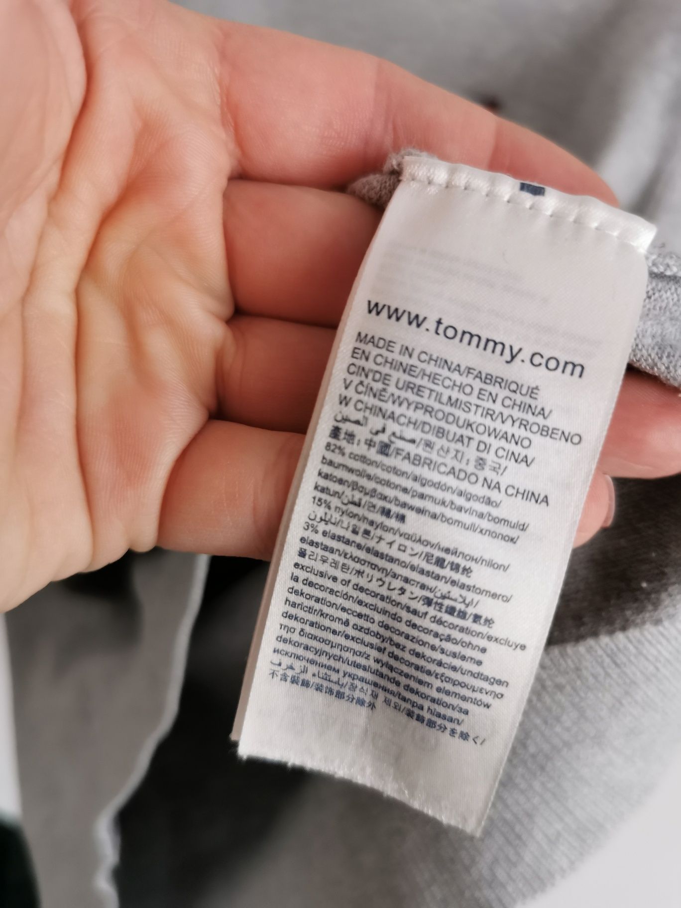 Tommy Hilfiger sweter męski logowany bawełniany M