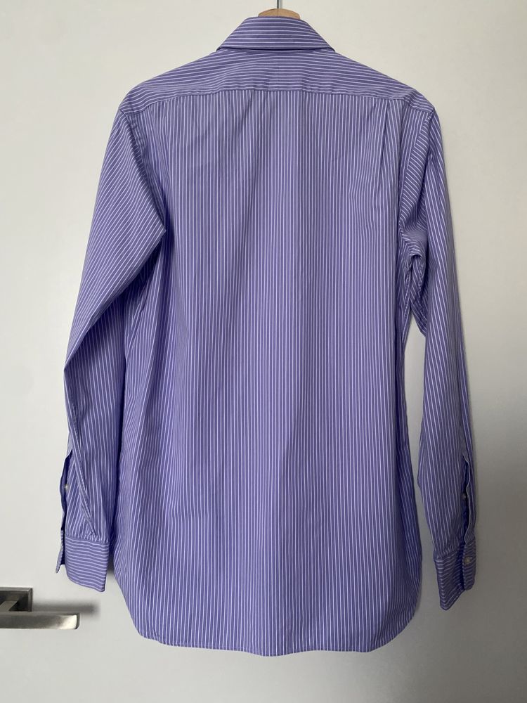 Koszula męska Ralph Lauren biznesowa nowa fioletowa w paski rozm m 39